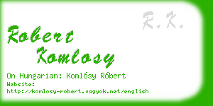 robert komlosy business card